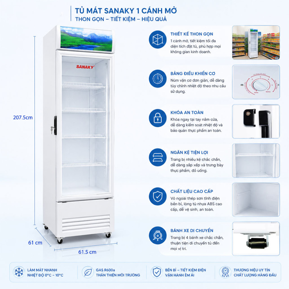 Tủ mát Sanaky VH-4588K - Hàng chính hãng