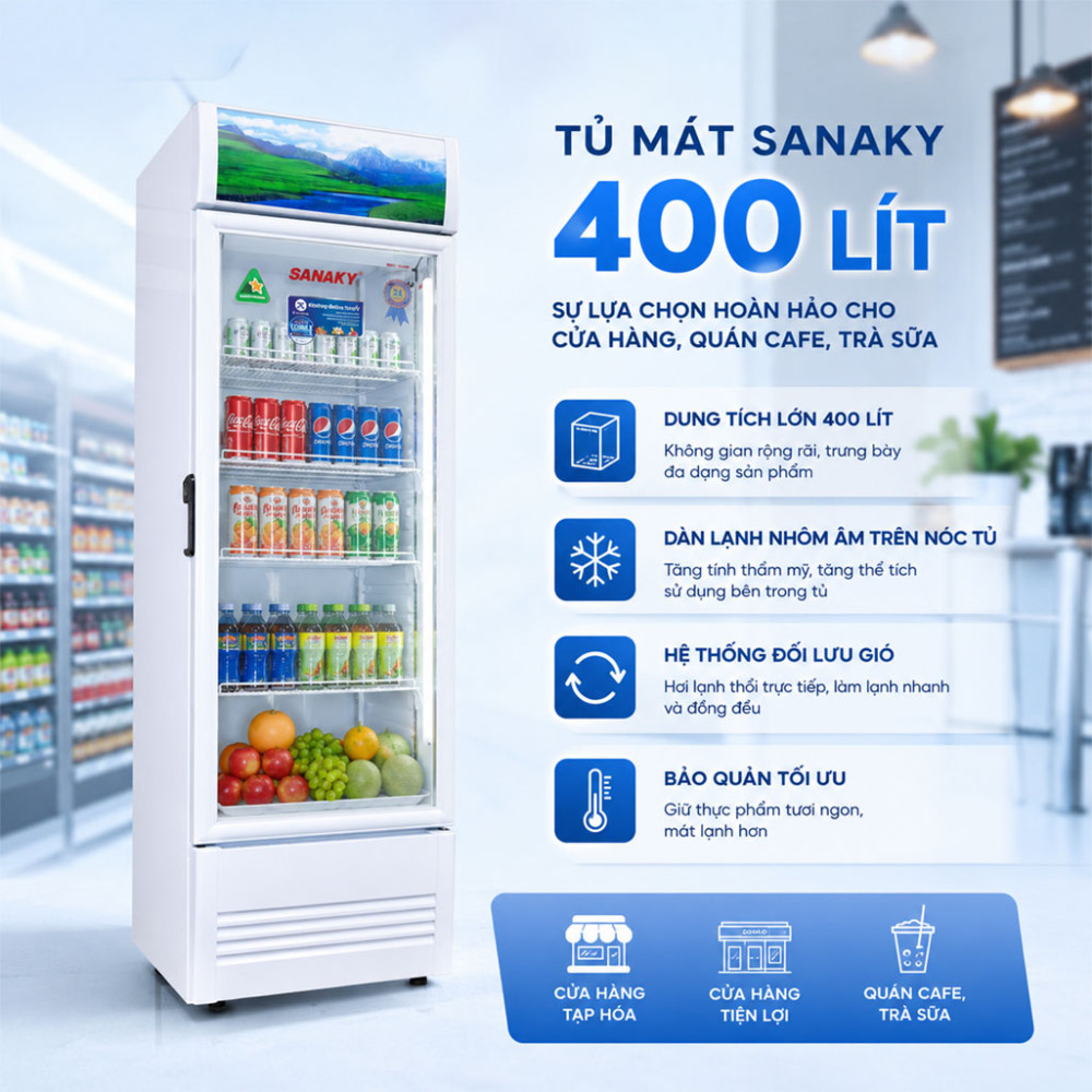 Tủ mát Sanaky VH-4588K - Hàng chính hãng