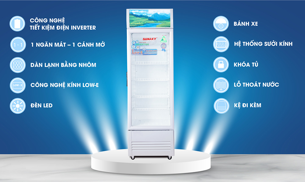 Tủ mát Inverter 200 lít Sanaky VH-258K3L - Hàng chính hãng