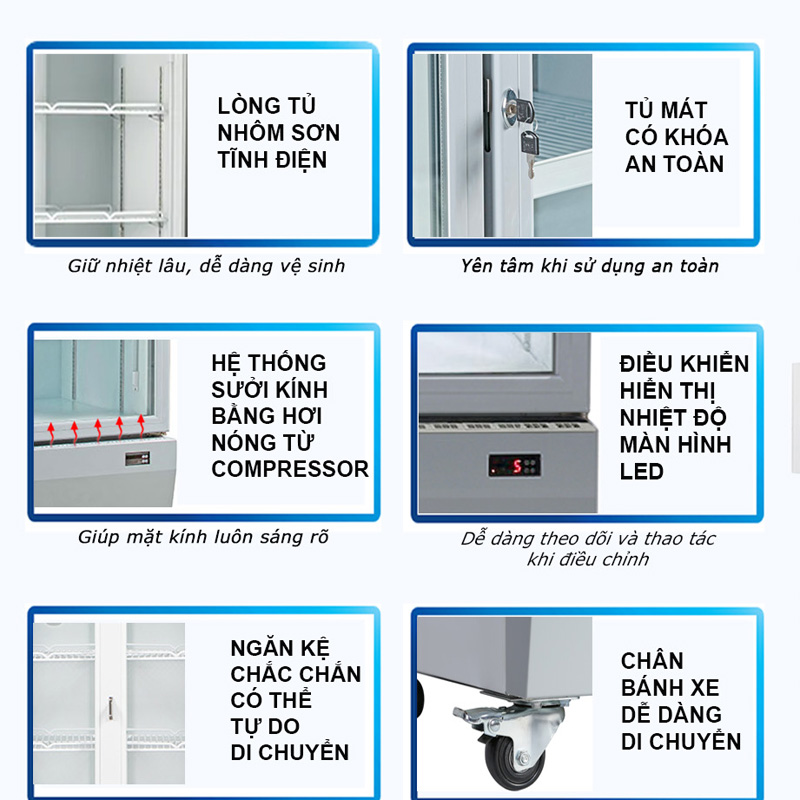 Tủ mát 2 cánh kính Alaska LC-1000C - Hàng chính hãng