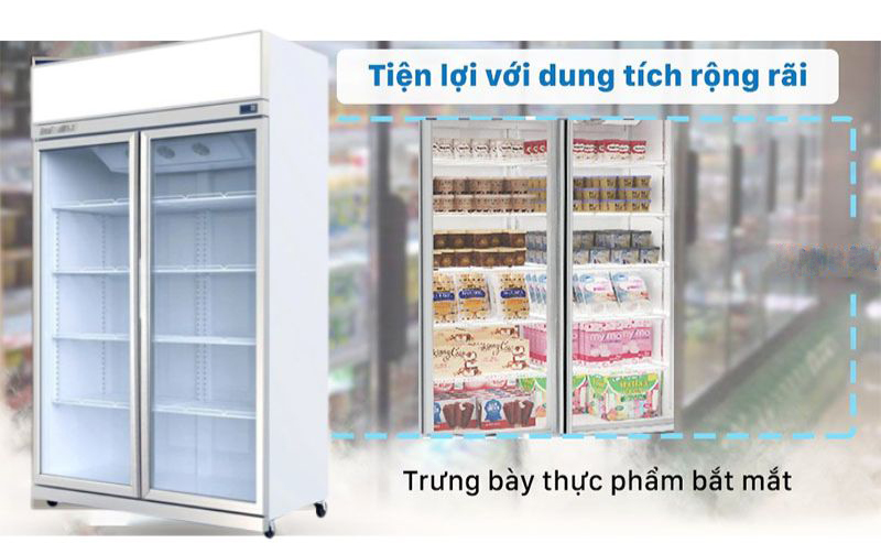 Tủ mát 2 cánh kính TurboGold TG-2DC-GS - Hàng chính hãng