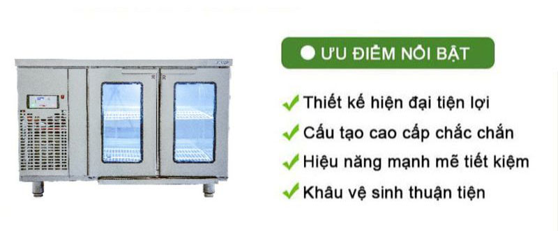 Tủ bàn mát cửa kính Happys HWI-900TRG - Hàng chính hãng