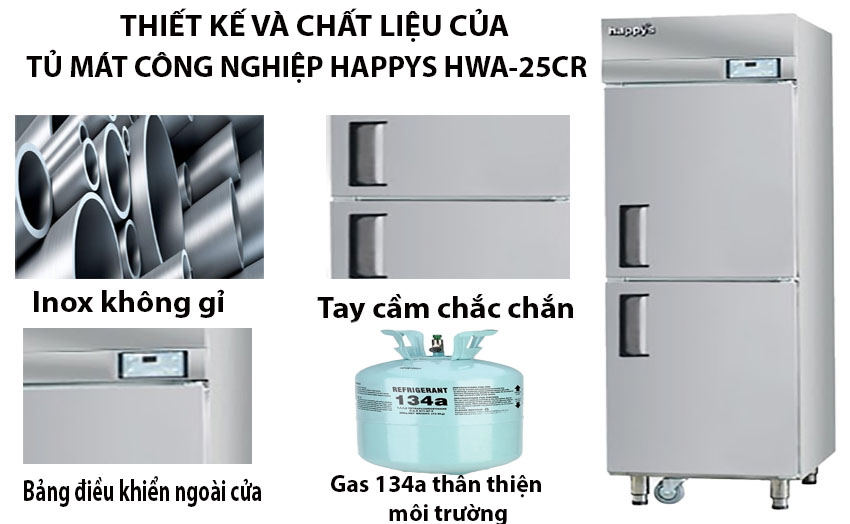 Tủ mát công nghiệp 2 cánh Happys HWA-25CR - Hàng chính hãng