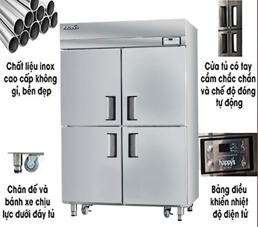 Tủ mát công nghiệp 4 cánh Happys HWA-45CR - Hàng chính hãng