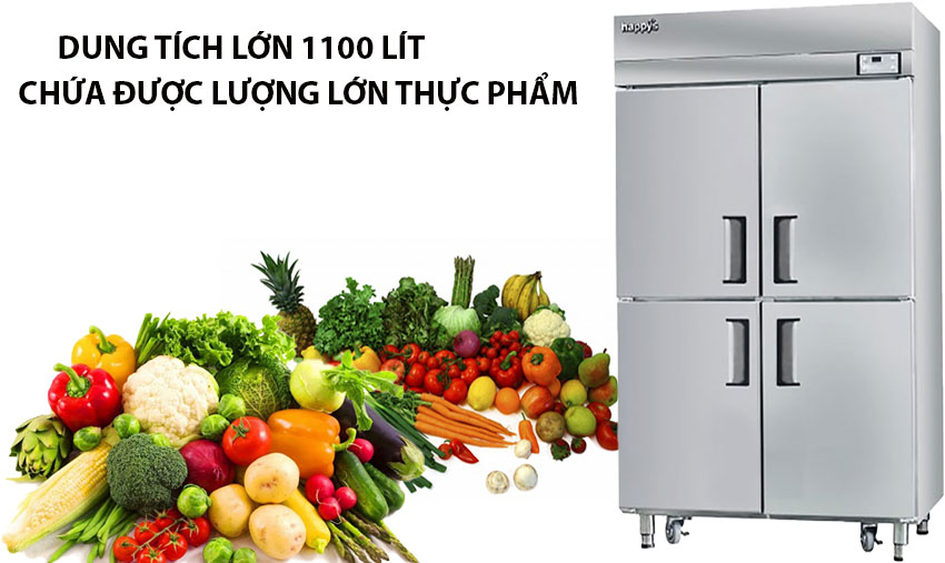 Tủ mát công nghiệp 4 cánh Happys HWA-45CR - Hàng chính hãng