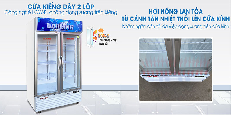 Tủ mát đứng 2 cánh 1100L Darling DL-12000A2 - Hàng chính hãng