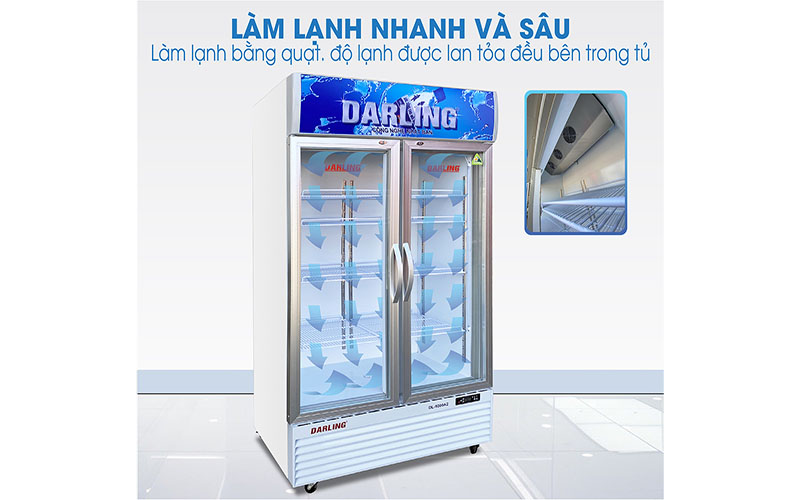 Tủ mát đứng 2 cánh 1100L Darling DL-12000A2 - Hàng chính hãng