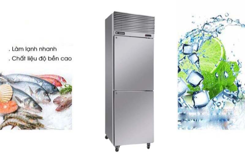  Tủ mát 2 cánh inox đứng Sanden SRC-0613 - Hàng chính hãng