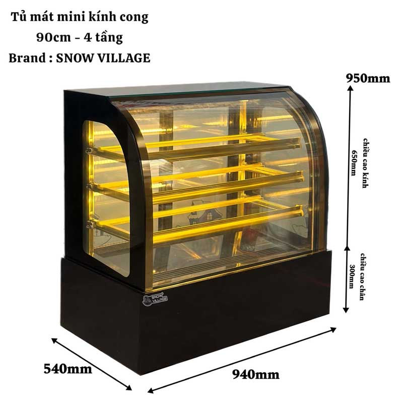 Tủ mát mini kính cong Snow Village 4 tầng GB-120.Z4 - Hàng chính hãng