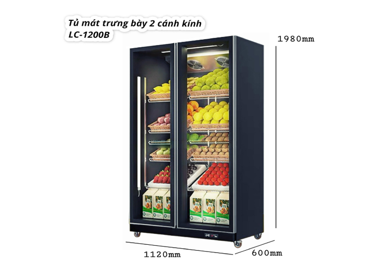 Tủ mát trưng bày 2 cánh Snow Village LC-1200B - Hàng chính hãng