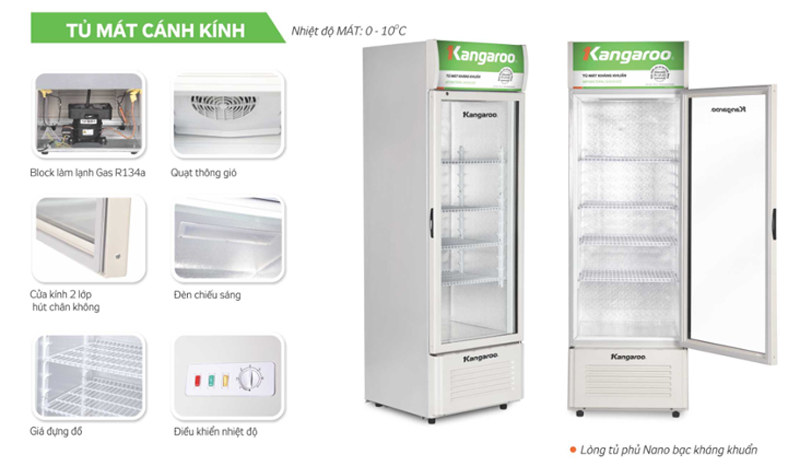 Tủ mát kháng khuẩn Kangaroo KG298AT - Hàng chính hãng