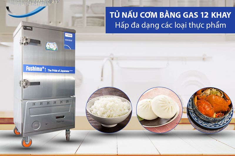 Tủ nấu cơm dùng gas 12 khay Fushima YW-120 - Hàng chính hãng