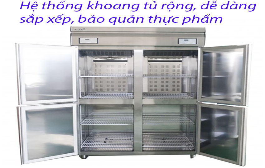 Tủ nửa đông nửa mát công nghiệp 4 cánh gián tiếp Happys HWI-45CFR - Hàng chính hãng