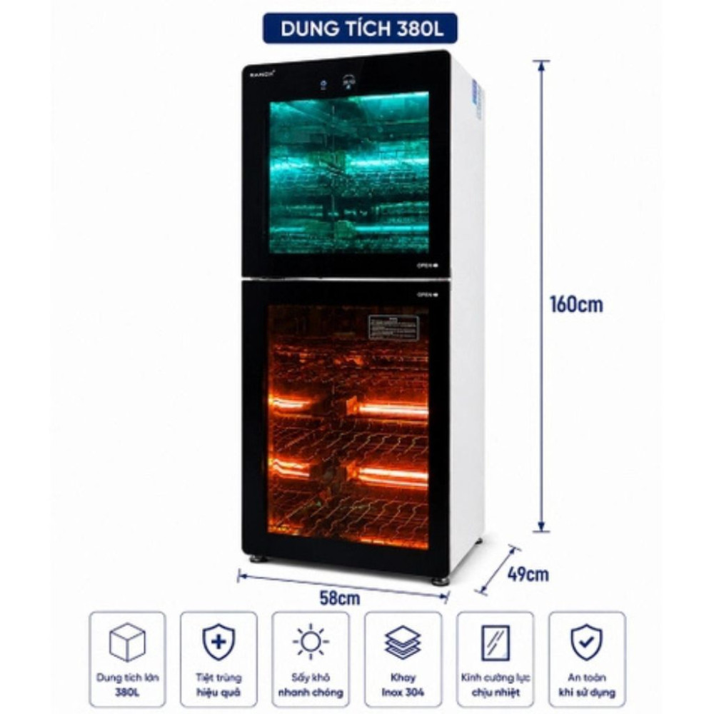Tủ tiệt trùng sấy bát Ranox RN380 - Hàng chính hãng