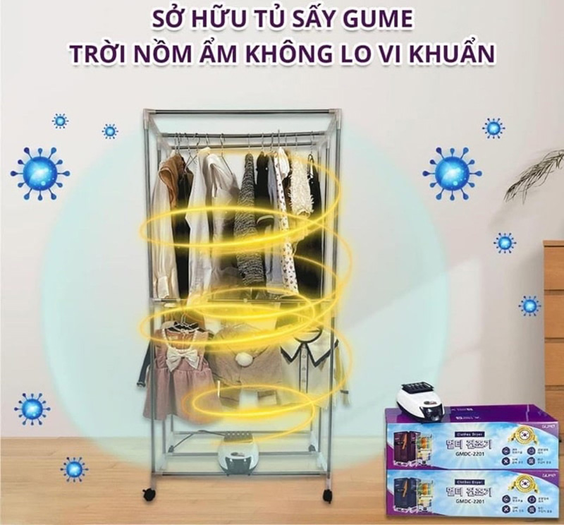 Tủ sấy quần áo Gume GMDC-2201 - Hàng chính hãng
