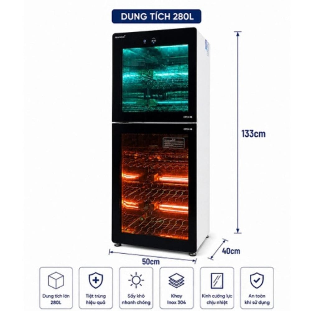 Tủ sấy tiệt trùng bát đĩa Ranox RN280 - Hàng chính hãng