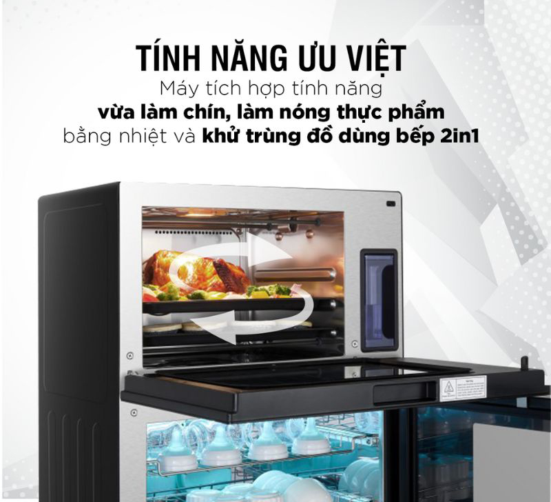 Tủ tiệt trùng chén bát 2 in 1 Kieler KL-KM520 - Hàng chính hãng