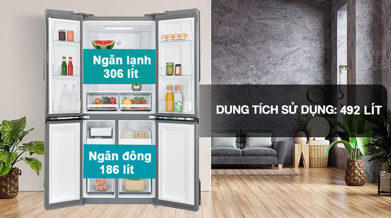 Tủ lạnh Electrolux inverter 492 lít EQE4960A-B - Hàng chính hãng