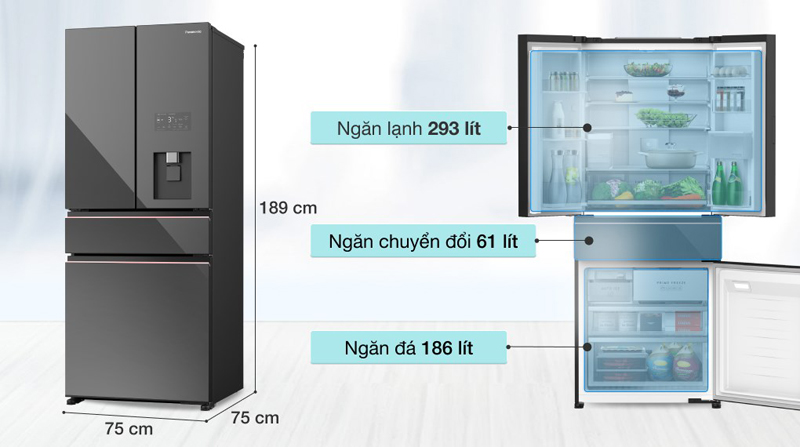Tủ lạnh Panasonic Inverter NR-YW590YHHV (540L) - Hàng chính hãng