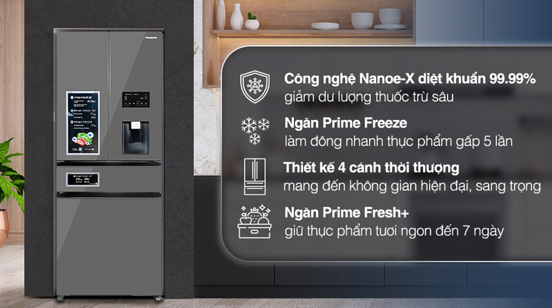 Tủ lạnh Panasonic Inverter NR-YW590YMMV (540L) - Hàng chính hãng