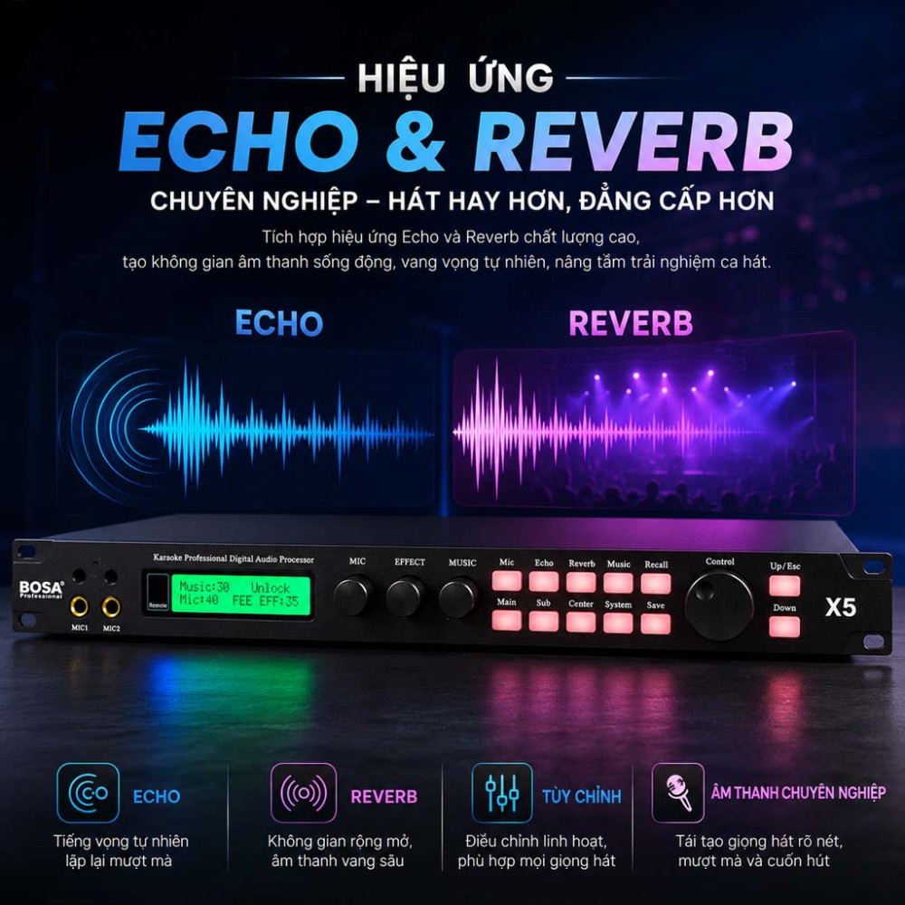 Vang số Bosa X5 NEW - Hàng chính hãng
