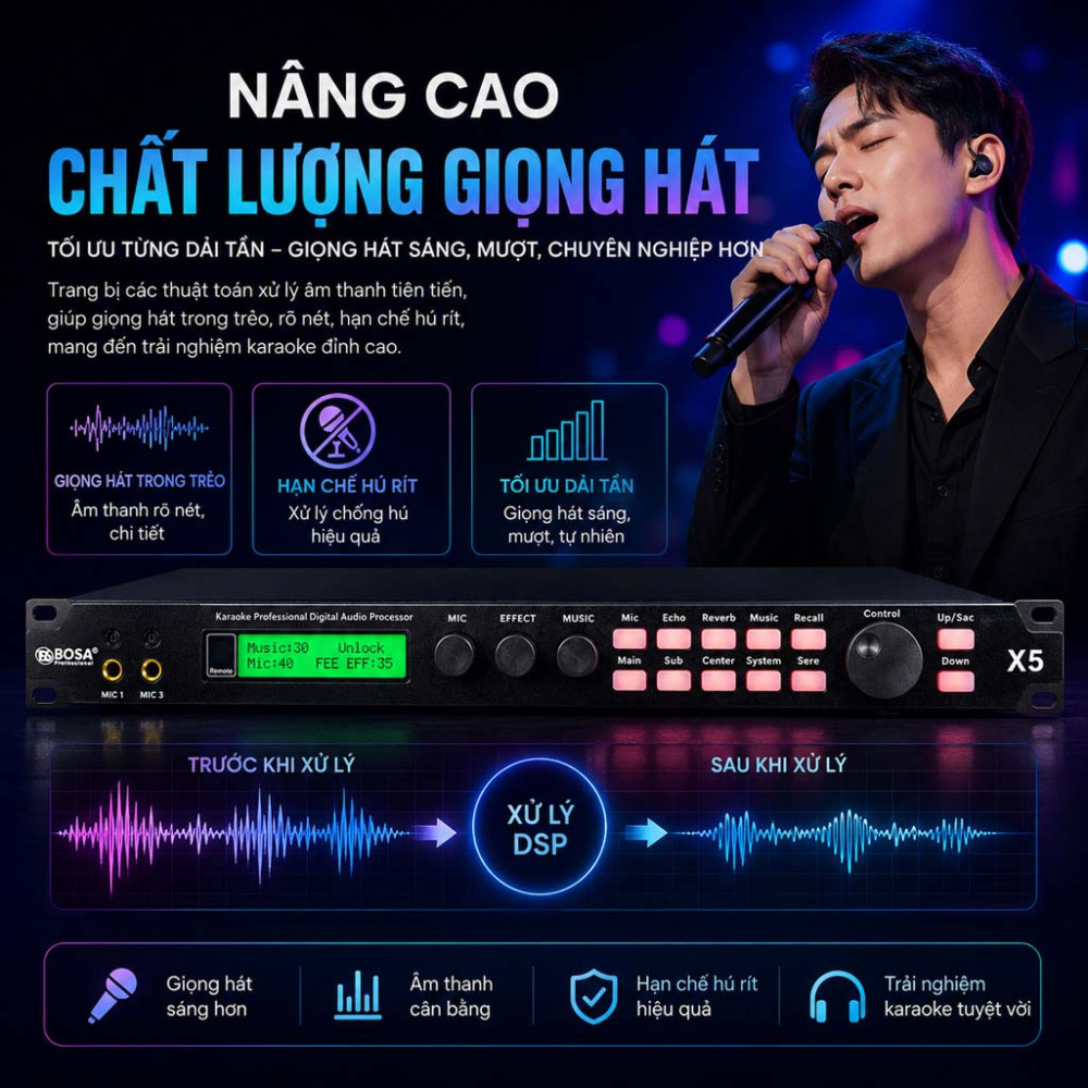 Vang số Bosa X5 NEW - Hàng chính hãng