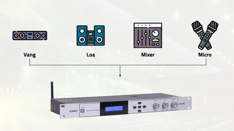 Vang số Karaoke Eudac Audio KM-200 - Hàng chính hãng