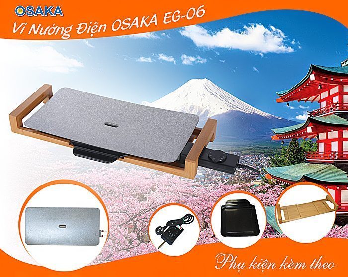 Vỉ nướng điện chống dính Osaka EG-06 - Hàng chính hãng