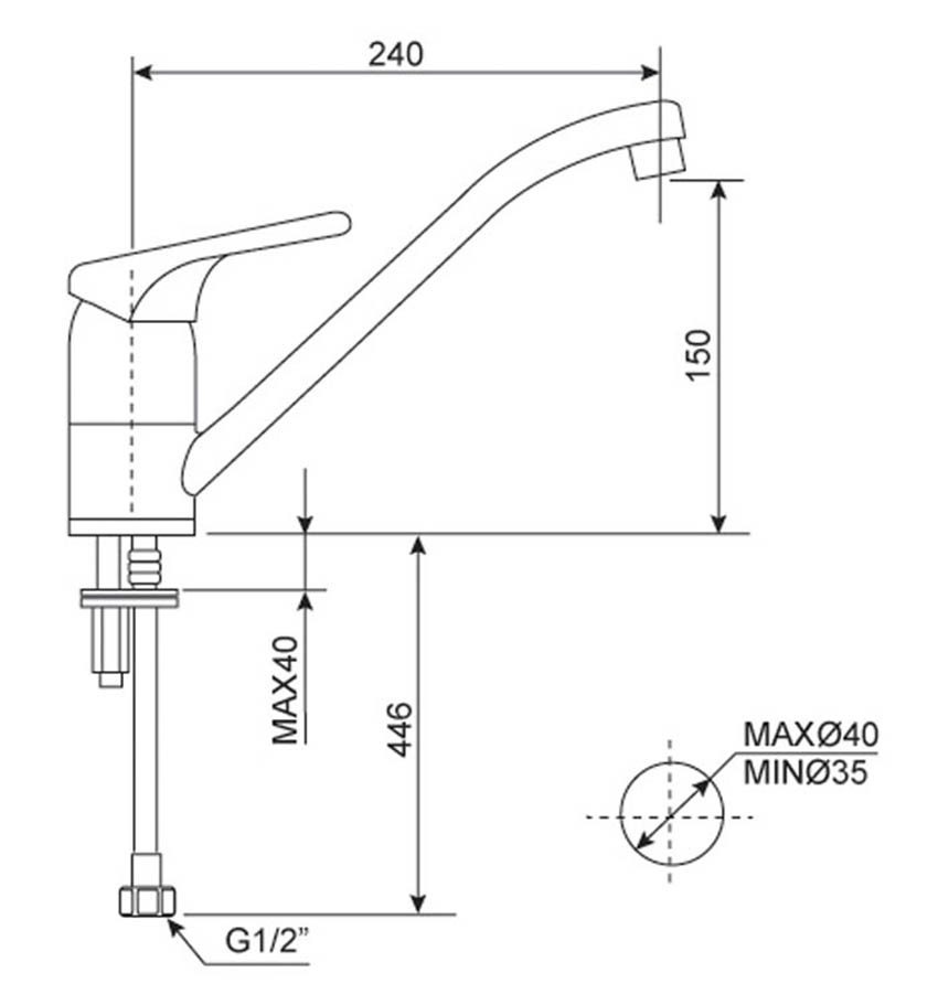 Vòi rửa bát nóng lạnh American Standard WF-5637 - Hàng chính hãng