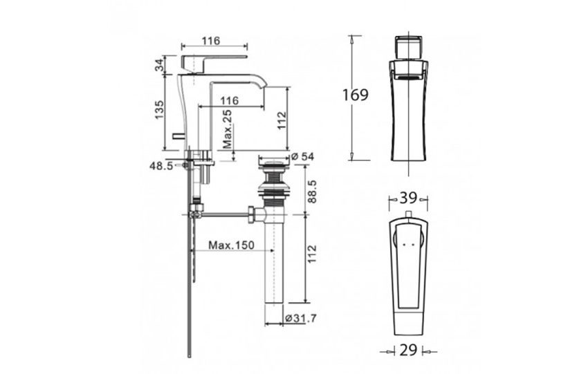 Vòi rửa mặt nóng lạnh American Standard WF-0601 - Hàng chính hãng