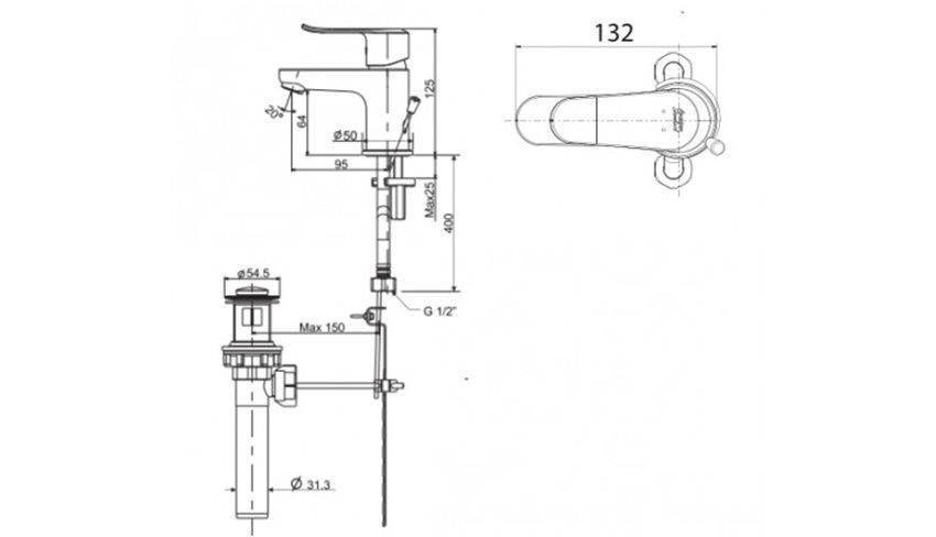 Vòi rửa mặt nóng lạnh American Standard WF-0701 - Hàng chính hãng