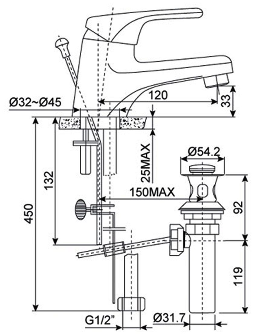 Vòi rửa mặt nóng lạnh American Standard WF-1211 - Hàng chính hãng