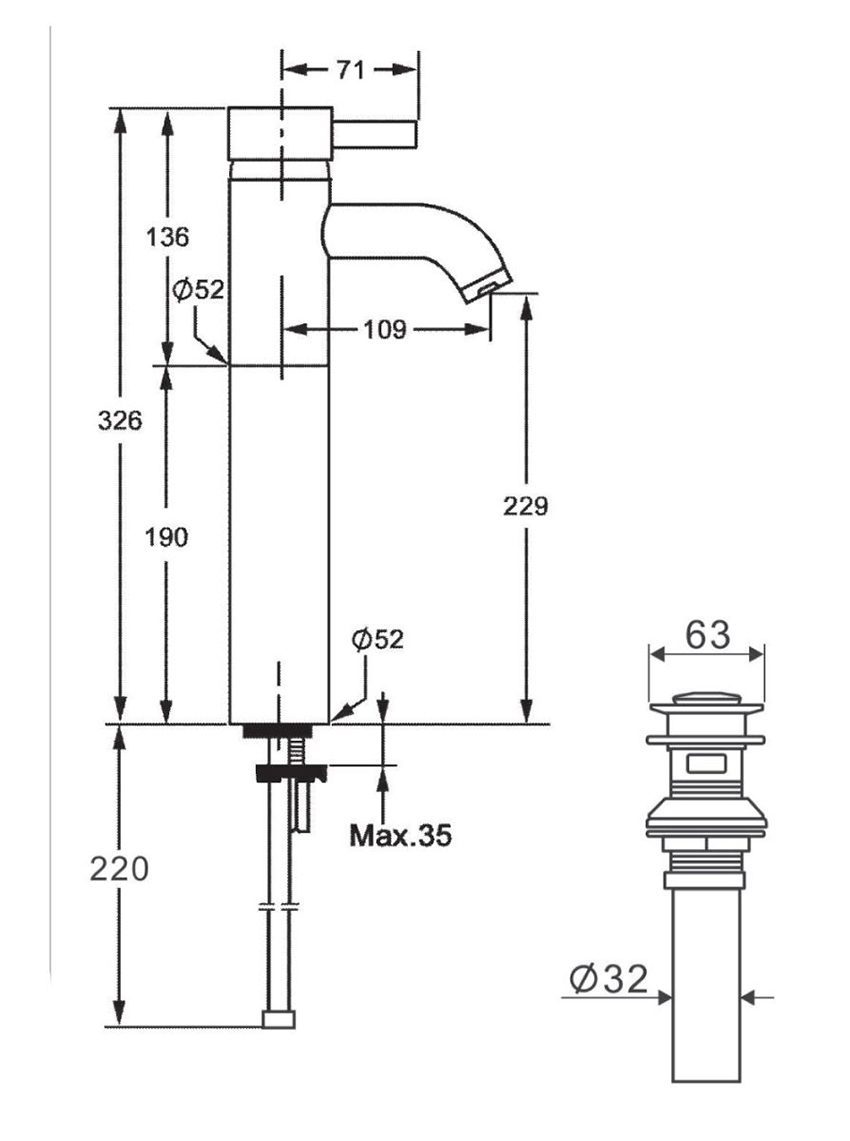 Vòi rửa mặt nóng lạnh American Standard WF-2802 - Hàng chính hãng