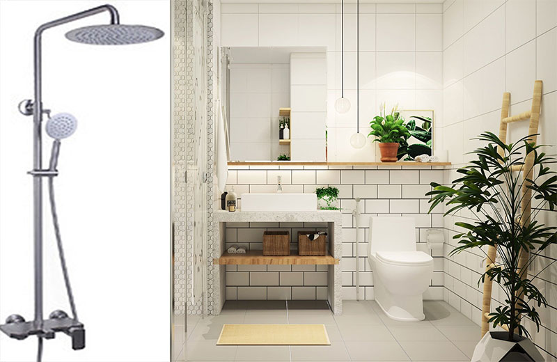Vòi sen Inox KAFF KF-SH81012B - Hàng chính hãng