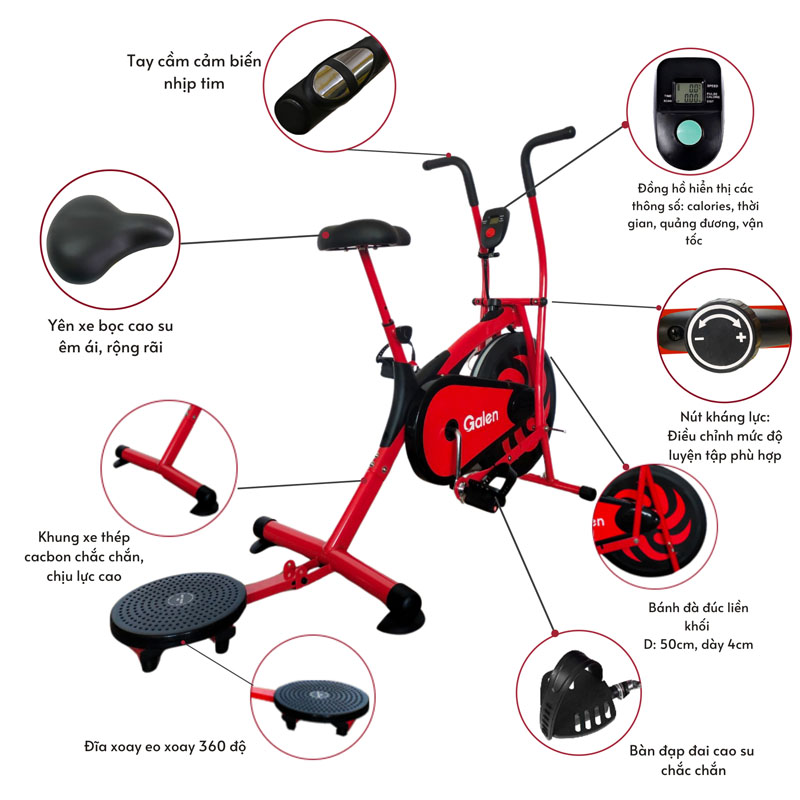 Xe đạp tập thể dục Galen G021 - Hàng chính hãng
