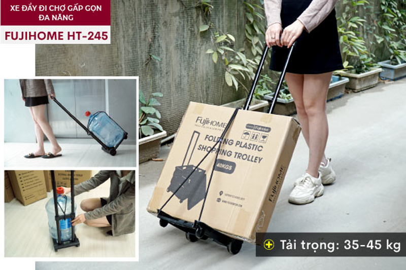 Xe đẩy đi chợ gấp gọn đa năng Fujihome HT-245 - Hàng chính hãng