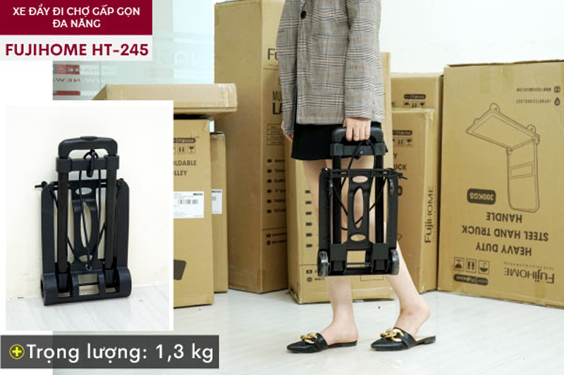 Xe đẩy đi chợ gấp gọn đa năng Fujihome HT-245 - Hàng chính hãng