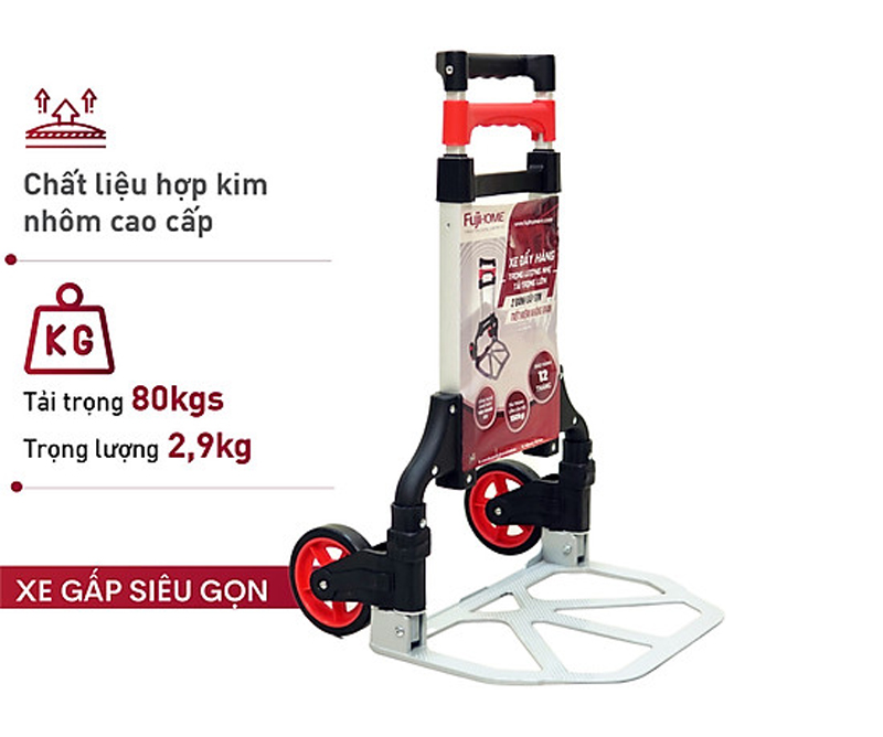 Xe đẩy hàng 2 bánh rút gọn Fujihome HT-280 - Hàng chính hãng