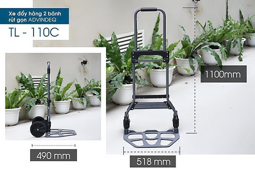 Xe đẩy hàng 2 bánh rút gọn Advindeq TL-110C - Hàng chính hãng