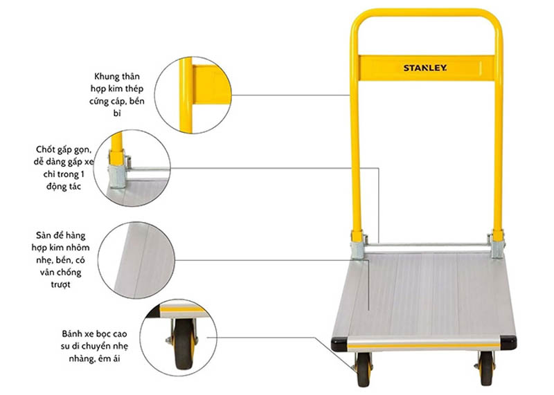 Xe đẩy hàng 4 bánh Stanley PC510 - Hàng chính hãng