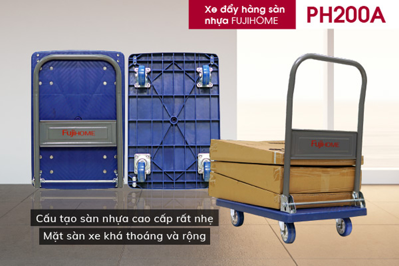 Xe đẩy hàng 4 bánh Fujihome PH200A - Hàng chính hãng