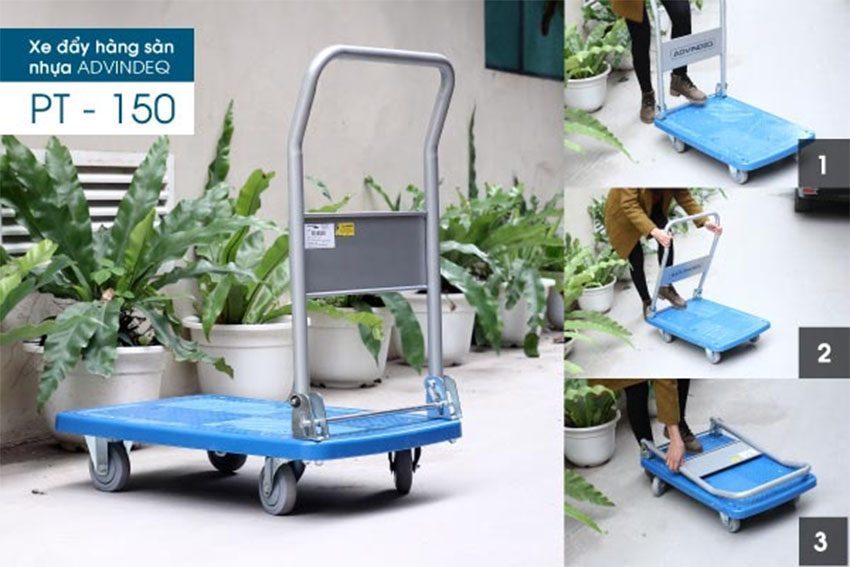 Xe đẩy hàng sàn nhựa Advindeq PT-150 - Hàng chính hãng