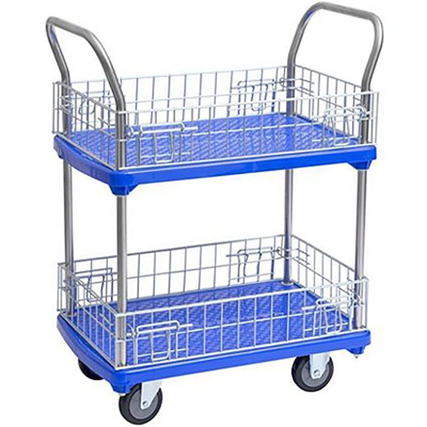 Xe đẩy hàng sàn nhựa có lưới bảo vệ SUMO NP-220M - Hàng chính hãng