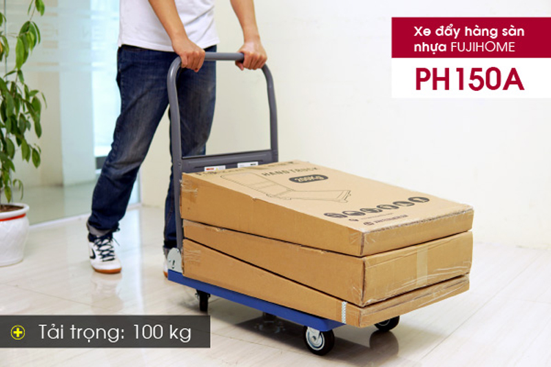 Xe đẩy hàng sàn nhựa Fujihome PH150A - Hàng chính hãng