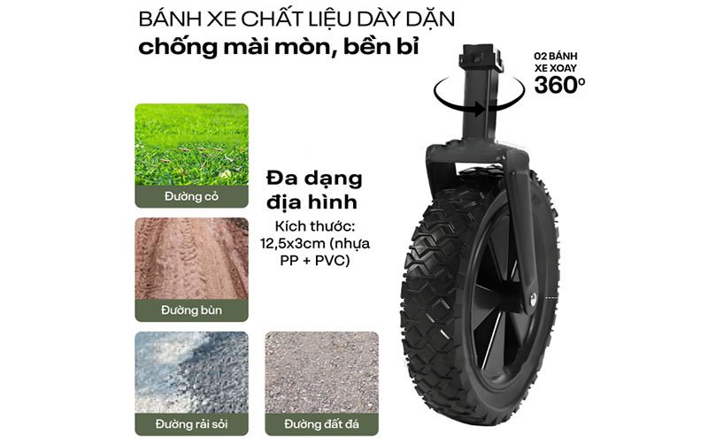 Xe kéo dã ngoại gấp gọn du lịch cắm trại Fujihome CT-100 - Hàng chính hãng