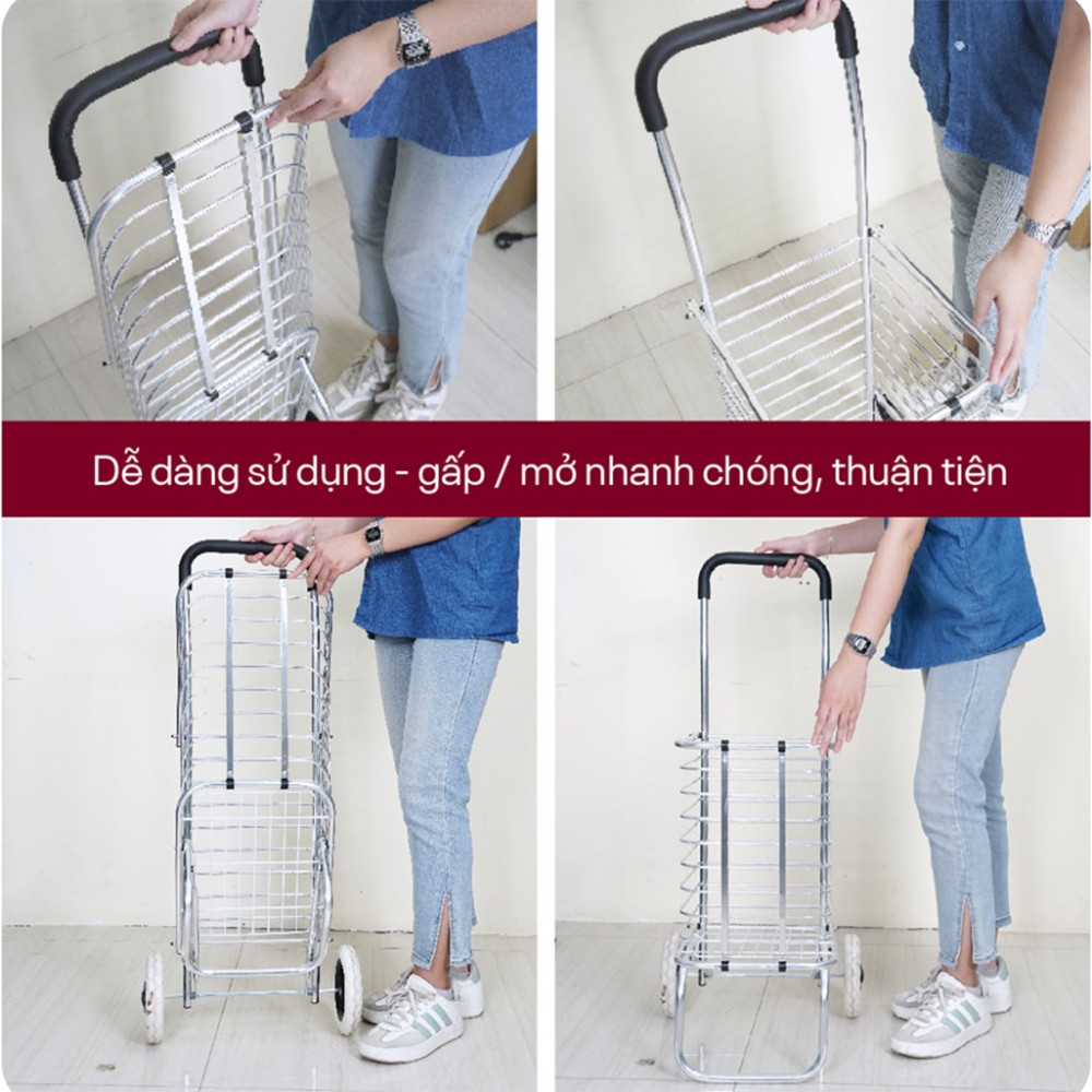 Xe kéo đi chợ gấp gọn Fujihome SC-250NEW2 - Hàng chính hãng