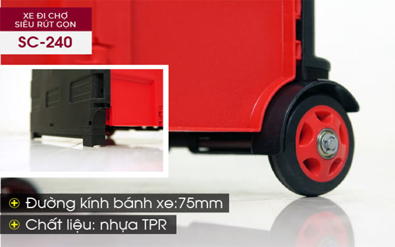 Xe kéo hàng rút gọn Fujihome SC-240 - Hàng chính hãng