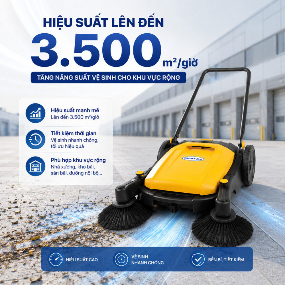Xe quét rác đẩy tay Smart Eco SE52 - Hàng chính hãng