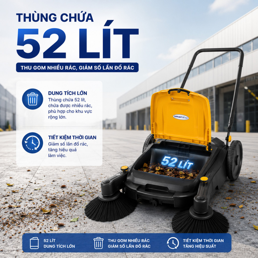 Xe quét rác đẩy tay Smart Eco SE52 - Hàng chính hãng