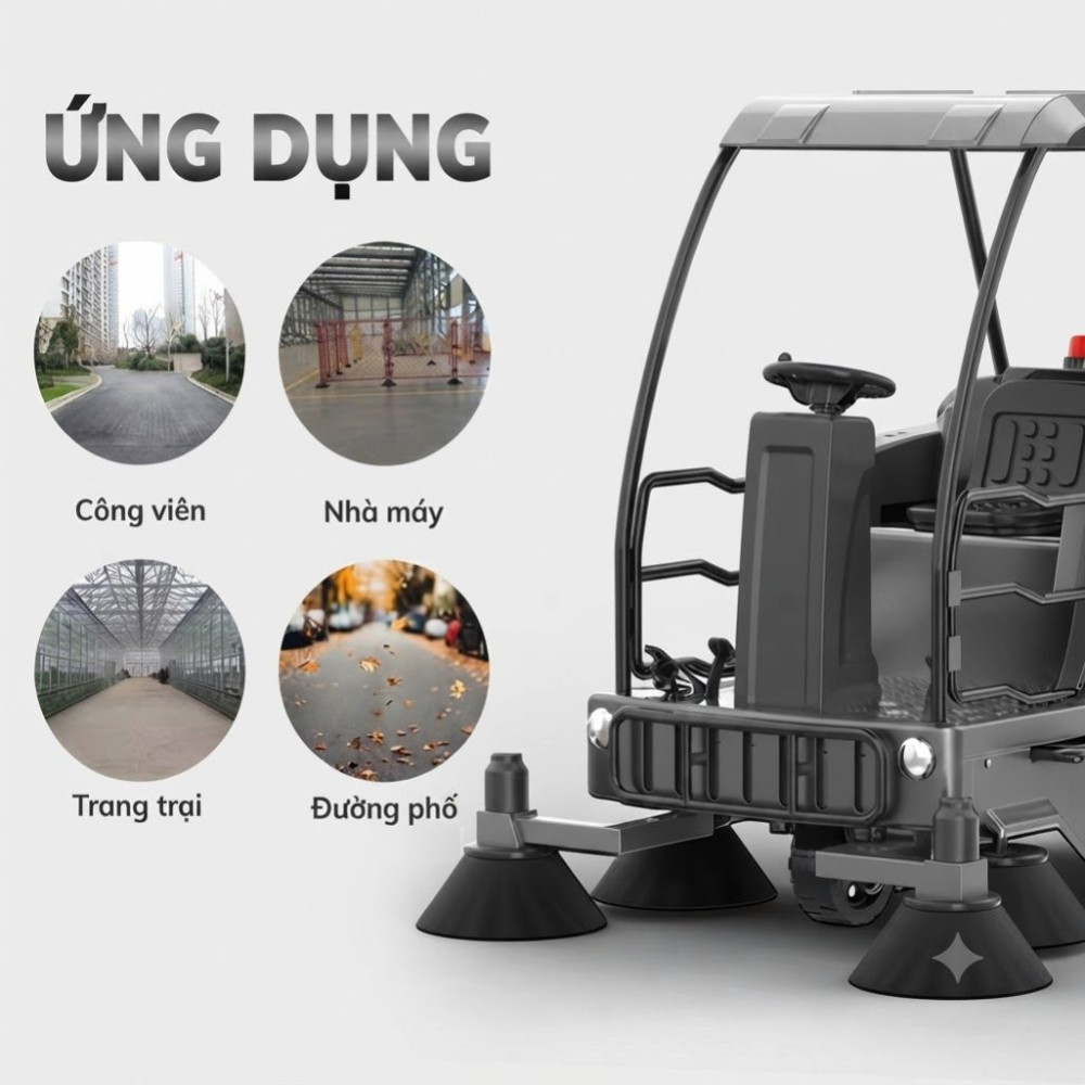 Xe quét rác ngồi lái Kumisai KMS S8 - Hàng chính hãng